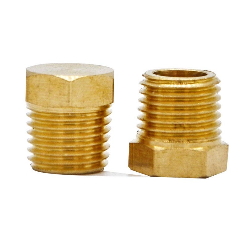 YOUHO 1/4 Npt Adapter for Pipe Fittings, Brass Pipe Fitting 1/4" Hex Head Plug with Thread (3 Packs) - Image 4